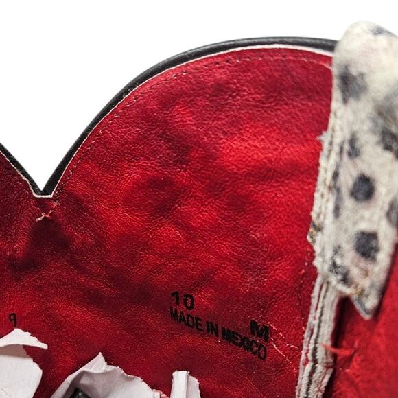 Macie Bean 10 Leopard Print Floral Embroidered Leather Cowgirl Boot Western - Picture 2 of 7